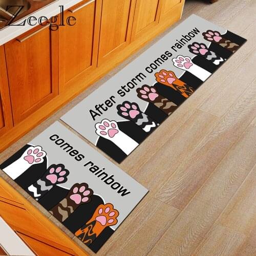 Modern Printed Long Carpet Anti-slip Kitchen Decoration Rug Soft Foot Mat Absorbent Hallway Carpet Washable Bedside Carpet Mat