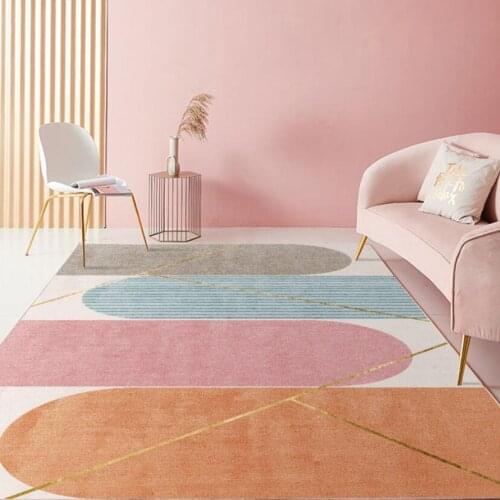 Modern Geometric Morandi Art Carpet For Living Room Bedroom Anti-Slip Floor Mat Fashion Kitchen Carpet Area Rugs Customizable
