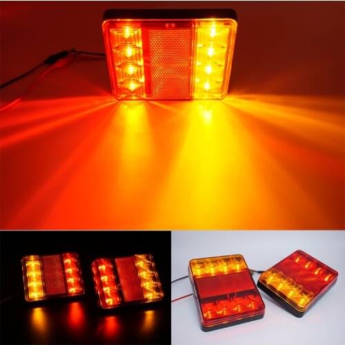 Ladiami 2x 12V 8 LED Waterproof Durable Car Truck LED Rear Tail Light Pair Boat Trailer For Trailer Truck Car Lighting UTE ATV