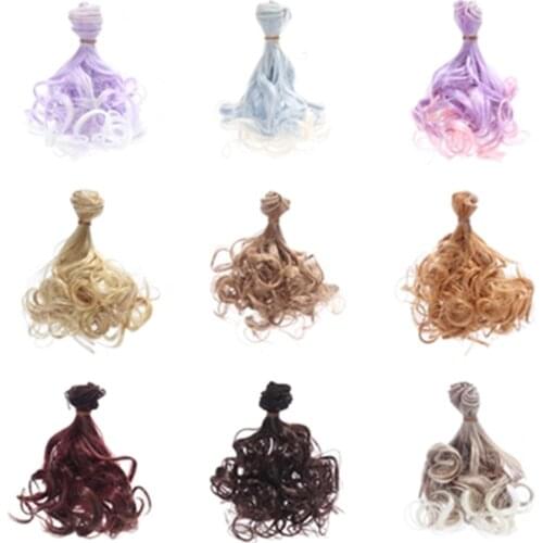 1pc 15cm handmade curly doll hair For BJD High-Temperature Doll Accessories Puppet Tracks Doll Accessory Gradient Ramp Color