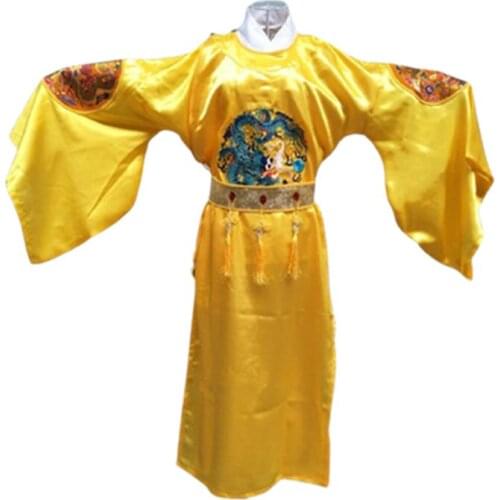 Yellow Chinese Emperor Clothing Ming Dynasty Qianlong Emperor Costumes History Clothes Halloween Cosplay Clothes