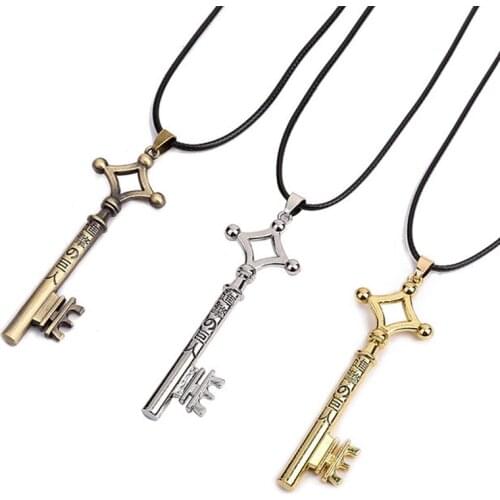 1 Pcs Attack On Titan Necklace Eren Key Shingeki No Kyojin Pendant Fashion Vintage Retro Anime Jewelry For Men Cosplay Wholesale