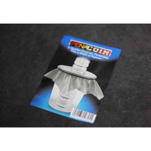 1pcs Pena Coin Penetration Dish Coin Thru Rubber Sheet Into Cup Black Hole Mentalism Magic Trick Props gimmicks Illusion