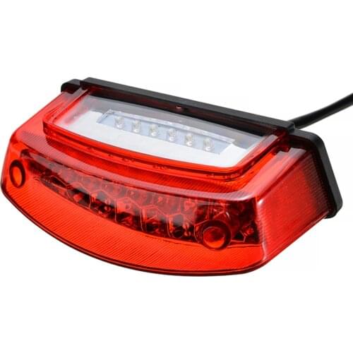 1pc 12V 21 LED ABS Plastic Motorcycle White License Plate Light Red Tail Rear Lights Brake Stop Running Lamp 3 Wire Accessories