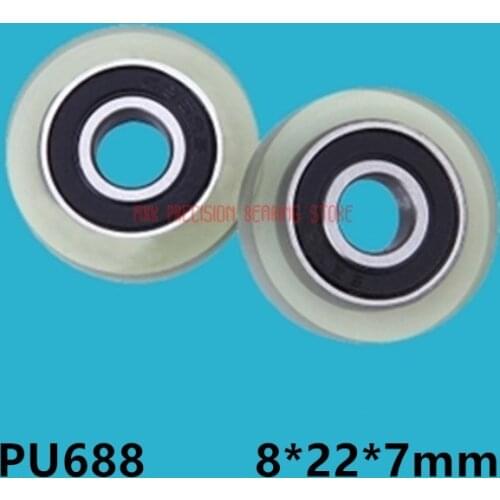 10PCS 8*22*7mm polyurethane rubber roller bearing small wheel pulley wheel sorter 688 drawer pulley wheel package
