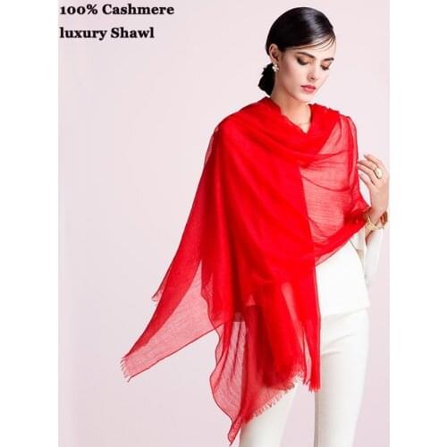 100% Cashmere Scarf Women Fashion Soft Warm Large Long thin brand luxury solid summer pashmina autumn winter beautiful Scarf