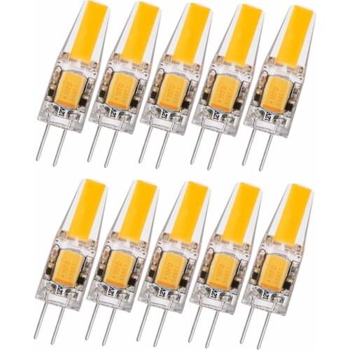 10X G4 2W LED Bulb,G4 COB LED Lighting,20 Watt G4 Halogen Light Bulb Replacement,210LM,2700-3000K 6000-6500K 12V DC