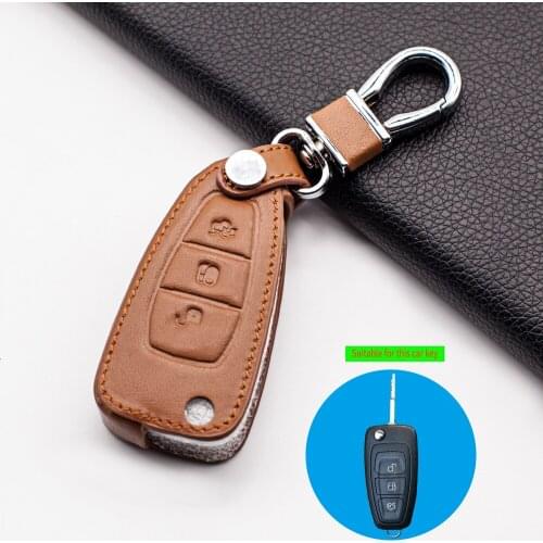 2020 Hot Sale carrying leather car key cover for Ford Focus MK3 Mondeo Fiesta Kuga ECOSPORT ESCAPE RANGER dust collector