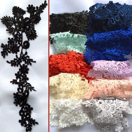 5Pairs Colors Flower Lace Trim High Quality Wedding Fabric For Costume Dress Decor Sewing Applique Crafts Venise