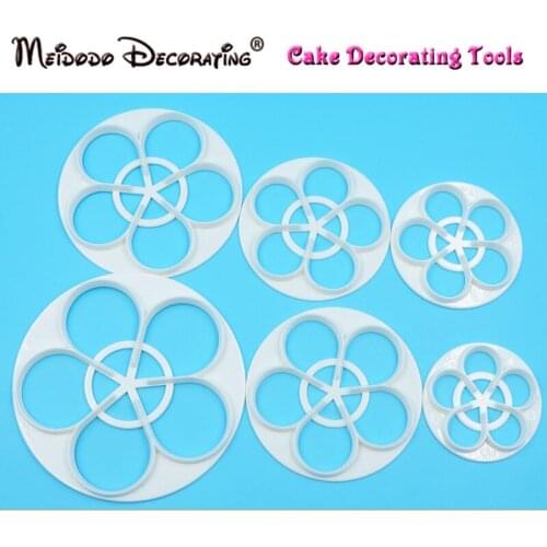 6Pcs Plum Flower Fondant Cake Sugarcraft Cutter Mold Rose Cake Cutter Christmas Fondant Cutter