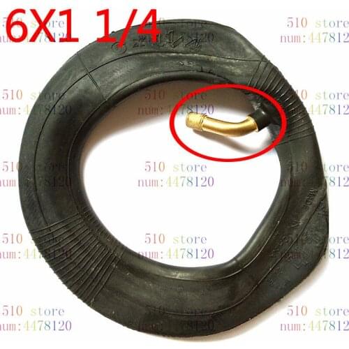 6 X 1 1/4 Curved Bent Stem Inner Tube Tire for Mini Electric Scooter Folding Bike (2 pcs) FREE SHIPPING