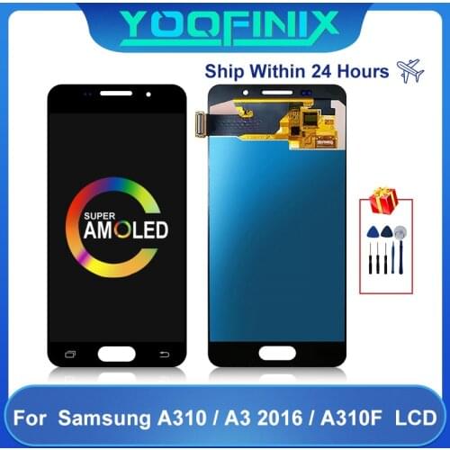 AMOLED For Samsung Galaxy A3 2016 A310 LCD Display Touch Screen Digitizer Display Replacement Parts For A310F A310Y A310M LCD