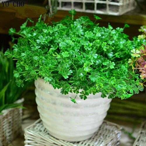 Four-Leaf Clover Green Artificial Plant Leaf Flowers Plastic Floral Home Wedding Decor christmas decoration flower wholesale