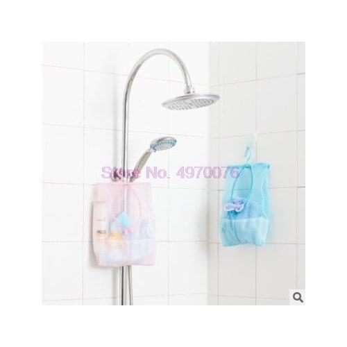 DHL 500pcs Bathroom Multifunctional Hanging Storage Mesh Bags Baby Bath Toys Eco-Friendly Mesh Kids Bath Toys Baskets