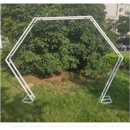 Double hexagonal arch wrought iron arch shelf flower stand decoration background frame wedding props birthday party supplies