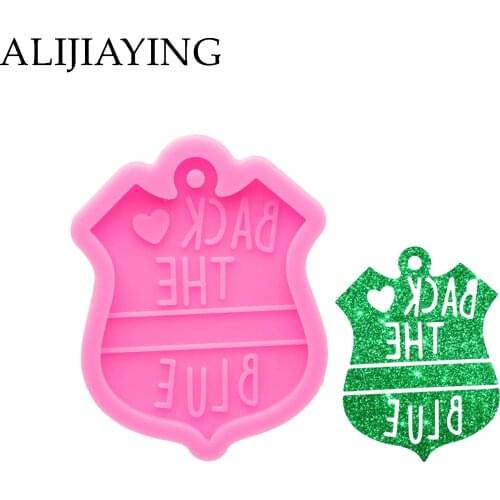 DY0083 DIY Police sign keychain silicone mold Police badge epoxy resin molds for jewelry Polymer Clay Candy Chocolate Moulds