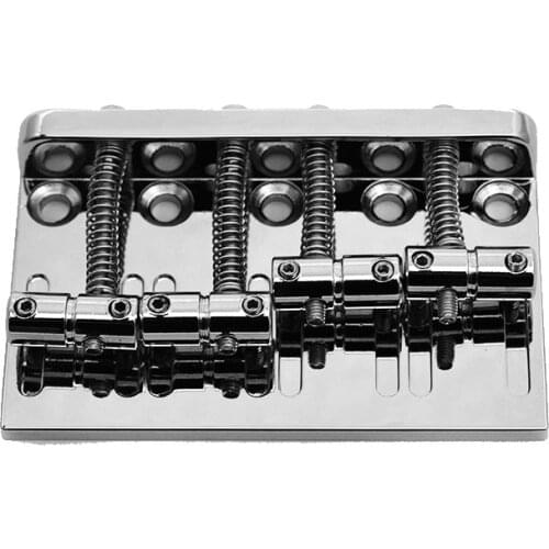 A Set 4 Strings Saddle Electric Bass Guitar Bridge Sliver Color Musical Instrument Accessories Parts