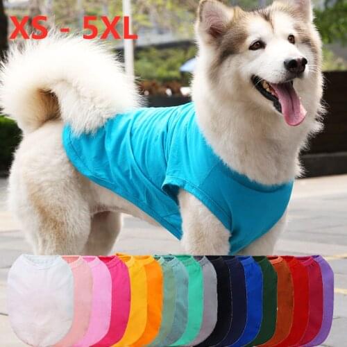 Summer Pet Dog Vest Clothes for Medium Large Dogs,Cotton Solid Color T Shirt Jacket Sweatshirt,Labrador Bulldog Clothes for Pets