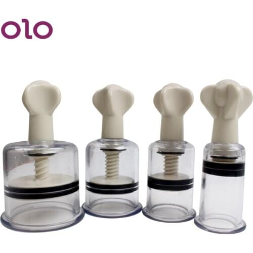 OLO 4 Size Breast Nipple Sucker Clitoris Massager Nipple Clamps Pump Breast Enlarger Sex Adult Game Erotic Toy For Women