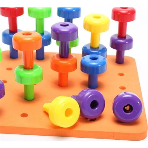 Building Blocks 30PCS Peg Board Set Montessori Therapy Fine Motor Toy for Toddlers Pegboard #30