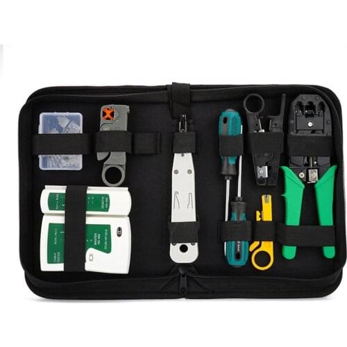 Computer Network Repair Tool Kit LAN Network Internet Cable Tester Wire Cutter Screwdriver Pliers Crimping Plug Clamp Tool Set