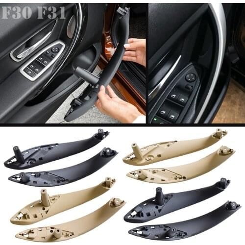 Car Inner Doors Handle Pull Trim Cover For BMW 3 Series F30 F31 F32 F33 F34 F35 F36 F80 Left Right Inner Panel Black Beige