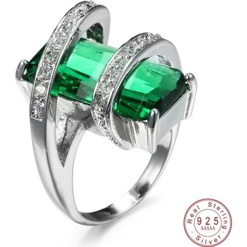 New high Quality Rectangular Zircon Ring Unique Charm Style Round Design Female Rings Women Engagement Ring Fashion Jewelry Gift