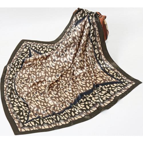 New Design Print Women Square Scarf New Blue Poncho Foulard Femme Bandana Big Neck Silk Scarves 90*90CM Painting Square Scarves