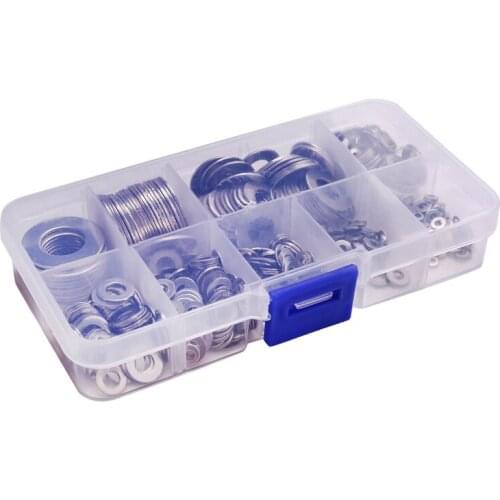 Stainless Steel Flat Washers Set 580 Pcs, 9 Sizes - M2 M2.5 M3 M4 M5 M6 M8 M10 M12