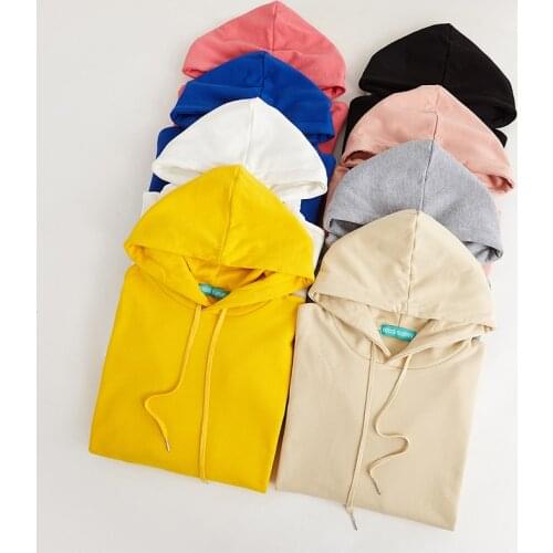 Casual Macaron color Hooded Sweatshirts Women New Spring Autumn Loose Sweatshirt Pullovers Coat Batwing Sleeve Hoodies Mw225
