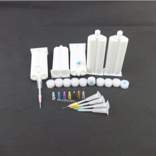 EMPTY Unfilled 2-part Epoxy 50ml Ratio 1:1 Barrel with Bayonet MA3.0-17S Static Mixers & various Needle Tips