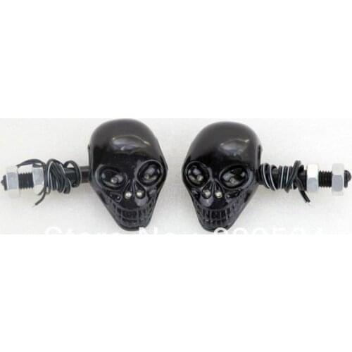 Black Skull Skeleton LED Turn Signal Light Indicator for Suzuki Bouleard GSX-R Kawasaki Ninja Vulcan Yamaha FZ YZF Honda CB VT