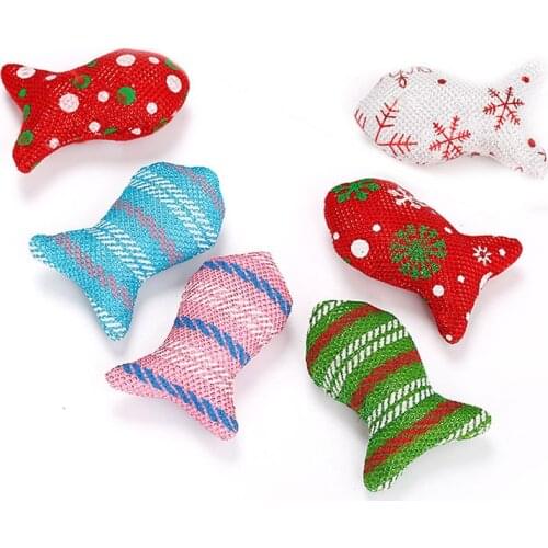 Pet supplies cat toys small fish bite-resistant canvas material funny cat toys，Q184（3 pcs
