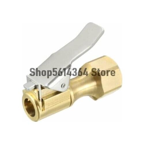 Air Chuck , 1/4" BSP Female Open Flow Straight Lock On Tire Chuck with Clip