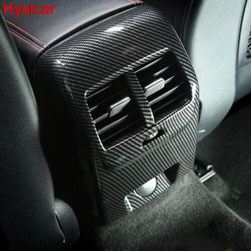 Hsyicar For Ford Focus 2019 Rear Armrest Box AC Air Outlet Vent Cover Trim Styling Car Interior Accessories ABS Carborn Fiber