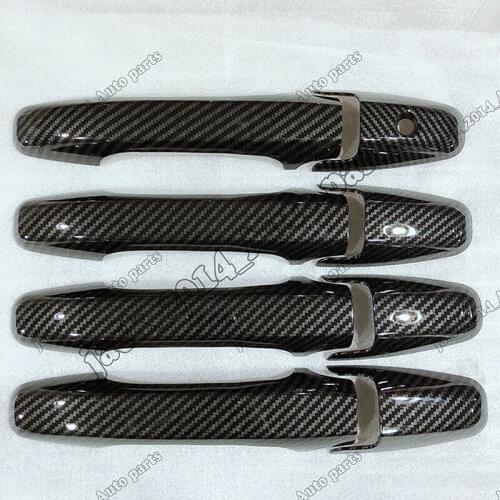 Carbon Fiber Side Door Outer Handle Cover Trim For 2006 2007 2008 2009 2010 2011 Honda Civic Sedan