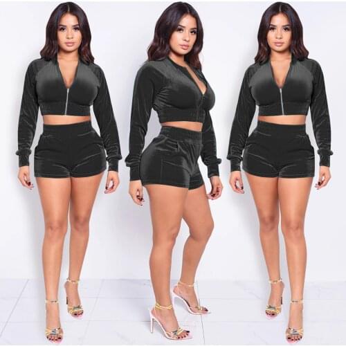 Short Set Outfits for Women Fall Clothes Winter Lounge Wear Matching Sets Ladies Crop Top and Pants Set Two Piece Set Tracksuit