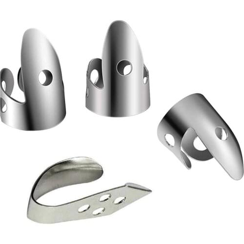 1 Thumb with 3 Finger Guitar Picks Metal Nail Picks Open Design for Banjo Ukulele Guitar Playing Accessory