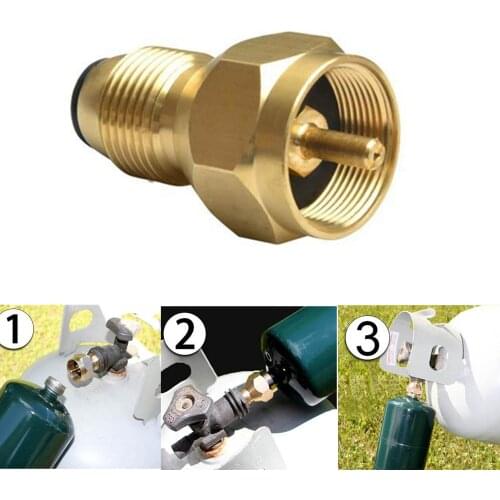 1 Pcs Propane Refill Adapter Lp Gas 1 Lb Cylinder Tank Coupler Heater 100% Brass Camping Coupler Hiking Rv Bottles #P2