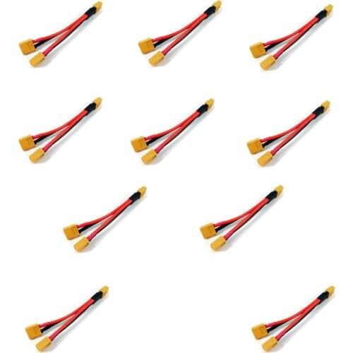 10pcs XT60 Battery Connector 2 Male 1Female 14AWG Cable parallel x 2 set Econ Ship
