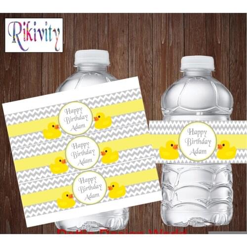 20 Pcs/lot Duck Water Bottle Labels Wedding Wine Champagne Label Candy Bar Wrapper Wedding Baby Shower Birthday Party Decoration