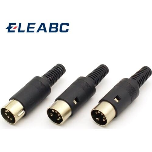 3pcs/lot DIN male Plug Cable Connector 5 Pin with Plastic Handle