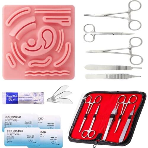 3D Silicone Laparoscopic Simulator Stitching Module Skin Suture Training Model Lifelike Medical Set For Teaching Demonstrations