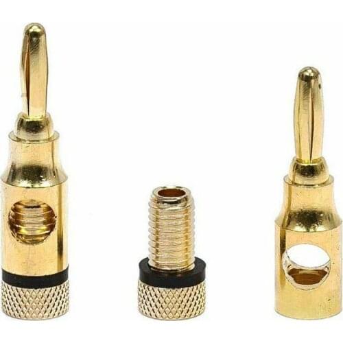 4pcs 4mm Speaker Banana Plugs Wire Cable Connectors Musical Cable Wire Connectors Audio Jack Speaker Gold Plated Banana Plugs