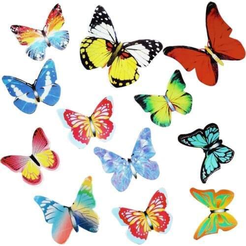 40Pcs Mixed Butterfly Edible Glutinous Wafer Rice Paper Cupcake Cake Dessert Toppers For Birthday Wedding Cake Decorations