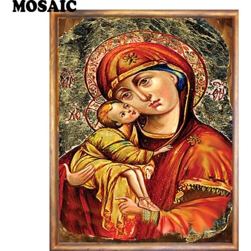 5d Diamond Embroidery 3D DIY Diamond Painting Holy Virgin Mary Full Diamond Painting Rhinestone Cross Stitch home Decoration
