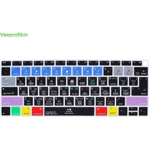 A1932 Logic Pro X Shortcuts Silicone Keyboard Cover Skin for Apple MacBook Newest Air 13" 2018 Release A1932 Logic X Pro