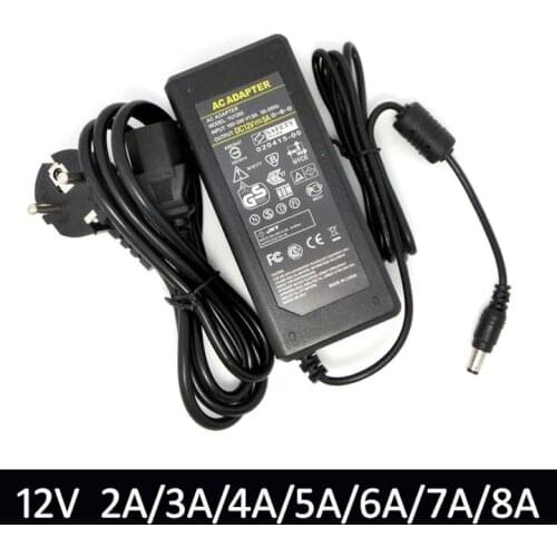 AC110-240V to DC 12V 2A/3A/4A/5A/6A/7A/8A Power Supply Changer Transformer Adapter For LED Strip