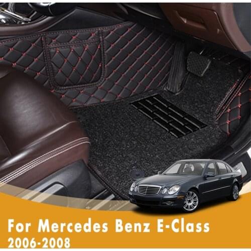 RHD Car Floor Mats For Mercedes Benz E-Class 2008 2007 2006 Double Layer Wire Loop Car Carpets Car Interior Decoration Foot Pad