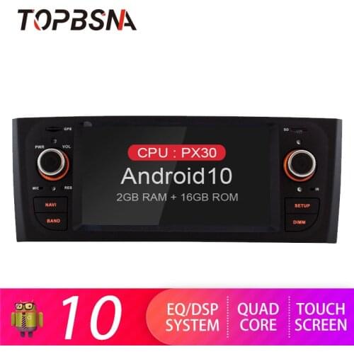 TOPBSNA 1 Din Car DVD player Android 10 For Fiat Grande Punto Linea 2007-2012 Car Multimedia GPS Stereo Car Radio WIFI Video RDS